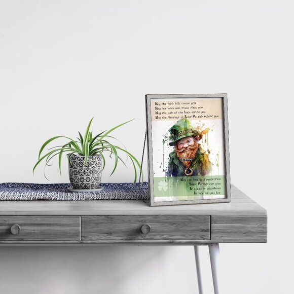 4x6 St. Patricks Day Leprechaun Irish Blessing Watercolor Oil Painting‎ Print - Picture 6 of 10